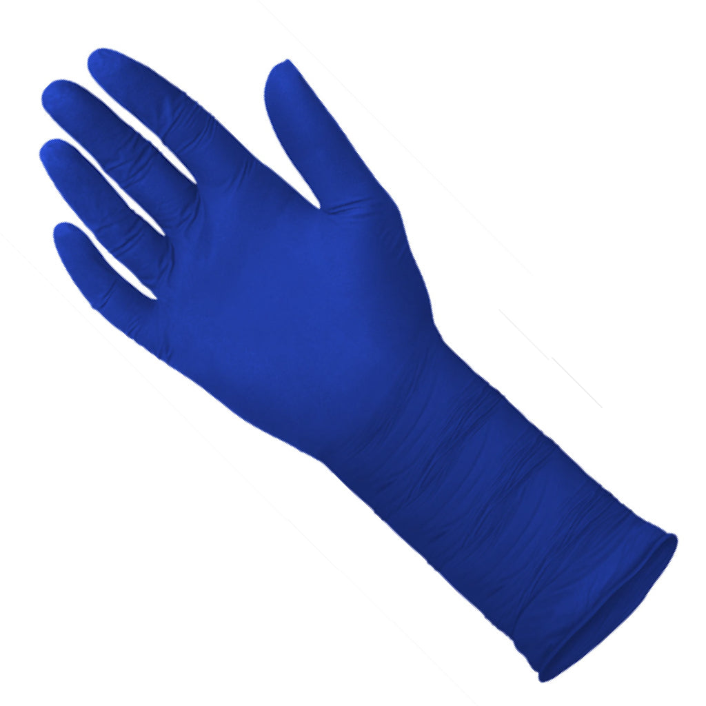 Guantes de examen de látex TuffSkin Blu, con textura de diamante